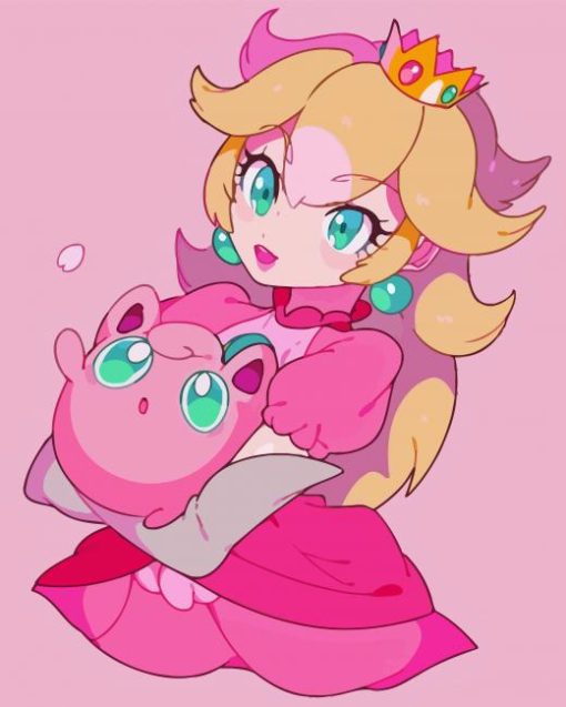 Princess Peach And Jigglypuff Diamond Painting