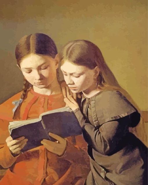 Reading Girls Diamond Painting