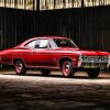 Red 68 Chevy Impala Car Diamond Painting