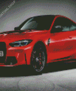 Red Bmw M4 Diamond Painting