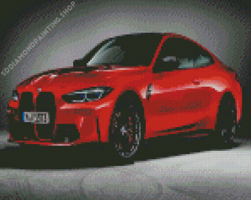 Red Bmw M4 Diamond Painting