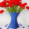 Red Tulips In Blue Vase Diamond Painting