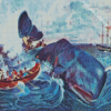 Sperm Whale With Boats Art Diamond Painting