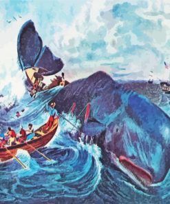 Sperm Whale With Boats Art Diamond Painting