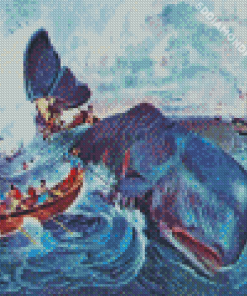 Sperm Whale With Boats Art Diamond Painting