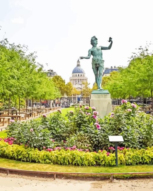 Statue In Jardin Du Luxembourg Diamond Painting