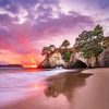 Sunrise Over Cathedral Cove Coromandel Peninsula Diamond Painting