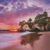 Sunrise Over Cathedral Cove Coromandel Peninsula Diamond Painting