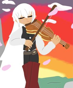 Playing Violin Anime Diamond Painting