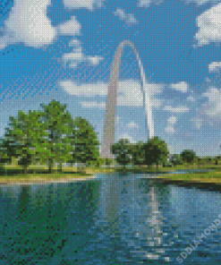 Gateway Arch With Landscape View Diamond Painting