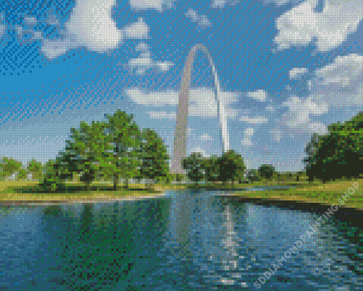 Gateway Arch With Landscape View Diamond Painting