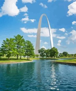 Gateway Arch With Landscape View Diamond Painting