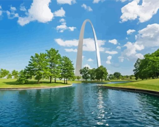 Gateway Arch With Landscape View Diamond Painting