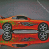 The Orange Toyota Supra Mk4 Car Diamond Painting