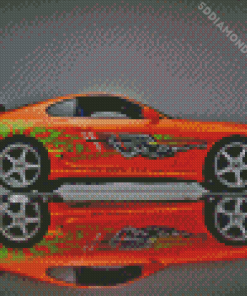 The Orange Toyota Supra Mk4 Car Diamond Painting