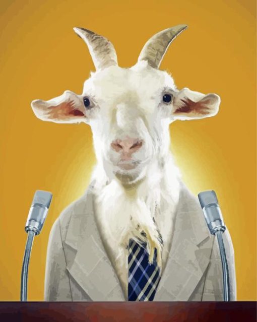 Classy Goat Wearing A Suit For Diamond Painting