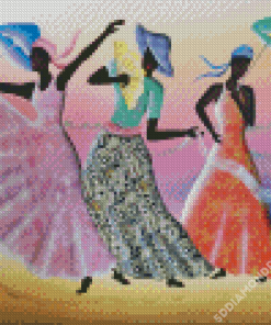 Three Black Women Dancing Diamond Painting