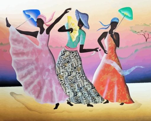 Three Black Women Dancing Diamond Painting