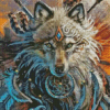 Warrior Wolf With Dream Catcher Diamond Painting