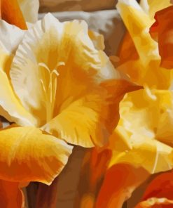 White And Yellow Gladiolus Diamond Painting