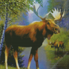 Wild Moose Diamond Painting