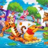 Winnie The Pooh Characters Rafting Diamond Painting