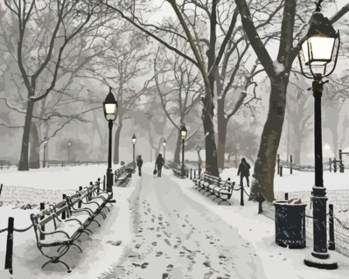 Winter Scene New York Diamond Painting