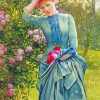 Woman Picking Flowers In Garden Diamond Painting