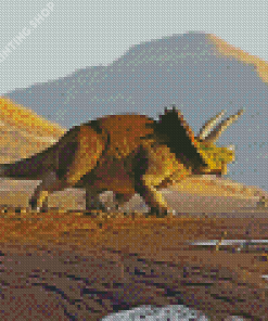 Aesthetic Triceratops Dinosaur Diamond Painting