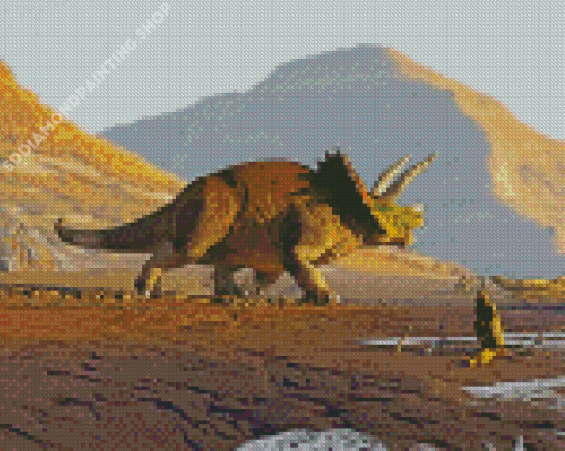 Aesthetic Triceratops Dinosaur Diamond Painting