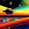 Colorful Planets And Landscape Space Diamond Painting