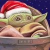 Baby Yoda Santa Diamond Painting