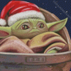 Baby Yoda Santa Diamond Painting