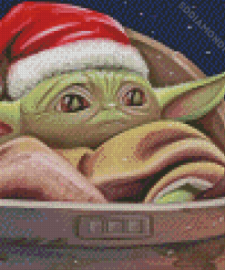 Baby Yoda Santa Diamond Painting