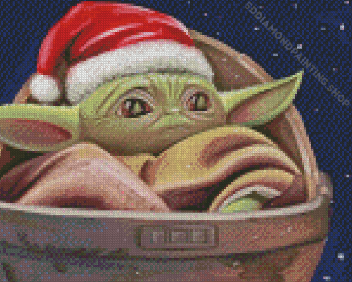 Baby Yoda Santa Diamond Painting