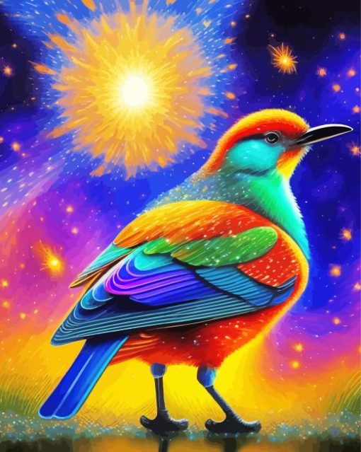 Bird And Starry Night Diamond Painting