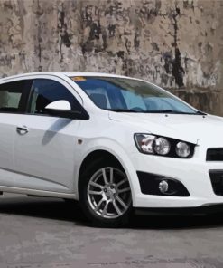 Chevrolet Sonic White Car Diamond Painting