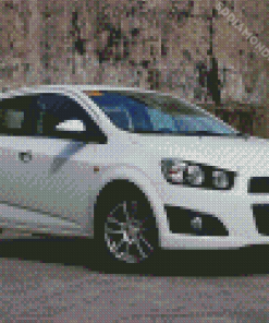 Chevrolet Sonic White Car Diamond Painting