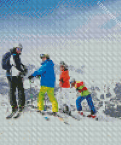 Family Skiing Diamond Painting