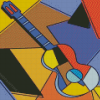 Cubism Guitar Diamond Painting