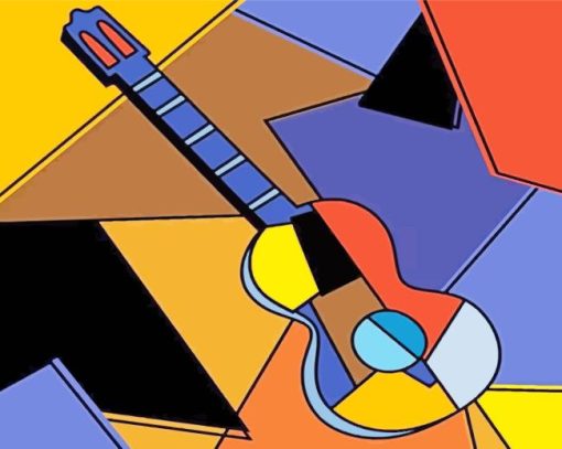 Cubism Guitar Diamond Painting