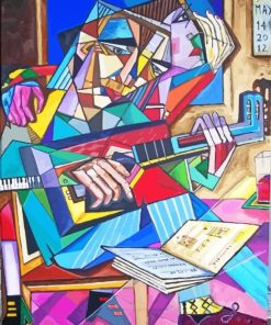 Cubism Guitar Player Diamond Painting