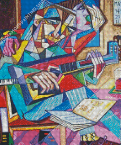 Cubism Guitar Player Diamond Painting