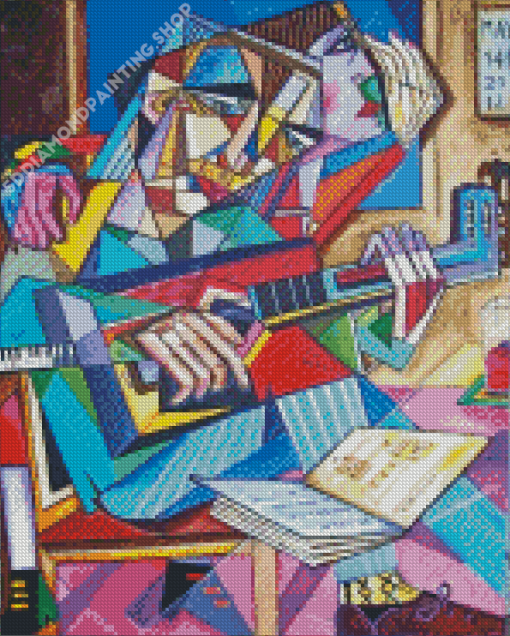 Cubism Guitar Player Diamond Painting