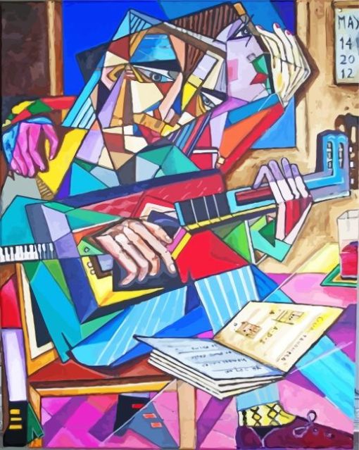 Cubism Guitar Player Diamond Painting