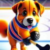 Dog Playing Hockey Diamond Painting