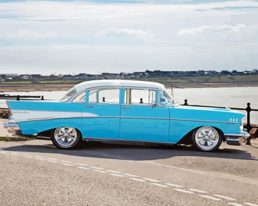 Cyan 1957 Chevrolet Belair Diamond Painting