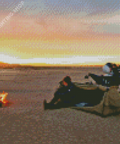 Desert Motorcycle Camping Diamond Painting