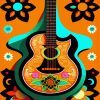 Floral Guitar Diamond Painting