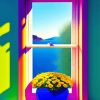 Flowers On A Window Diamond Painting